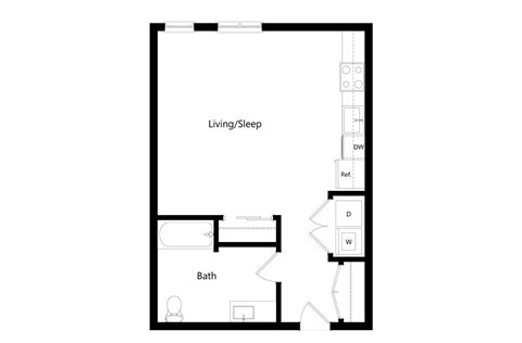 Amara Apartments in Portland, Oregon S1 Floor Plan
